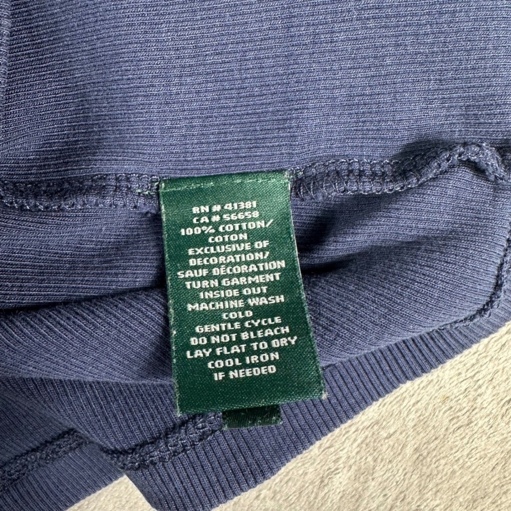 Lauren Ralph Lauren Ribbed Top Women S Navy Blue Black Preppy Coastal Nautical - Picture 9 of 11